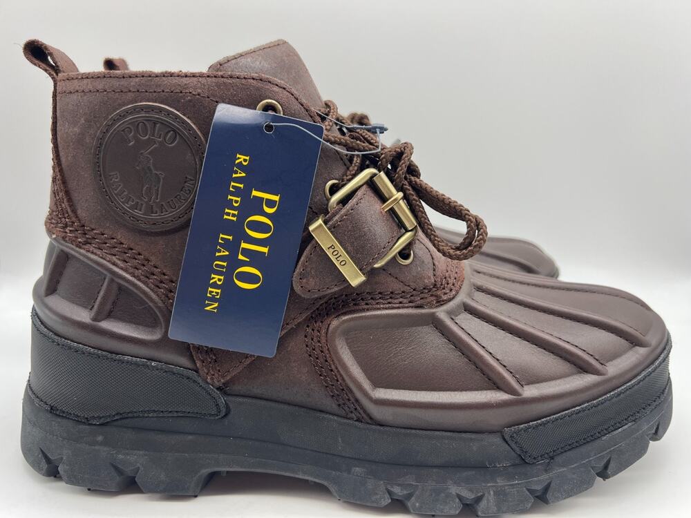 Polo Ralph Lauren Oslo Dark Brown Low Boots HydroGuard Men's 9D NEW